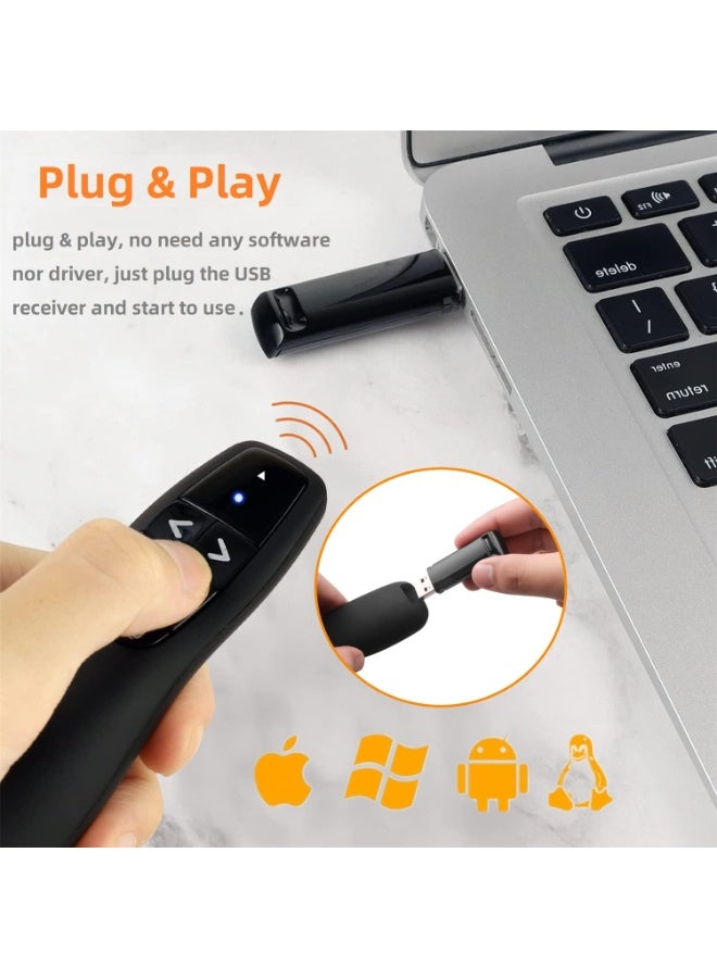 eWINNER RF 2.4Ghz Wireless USB Receiver Presenter Remote Control Page Turning Pointer Pen Remote Control Presentation Clicker for Mac/Computer/Laptop - Image 3